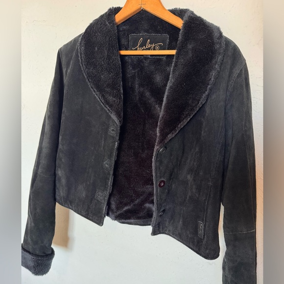 Hurley Black Suede Cropped Jacket - Picture 2 of 5